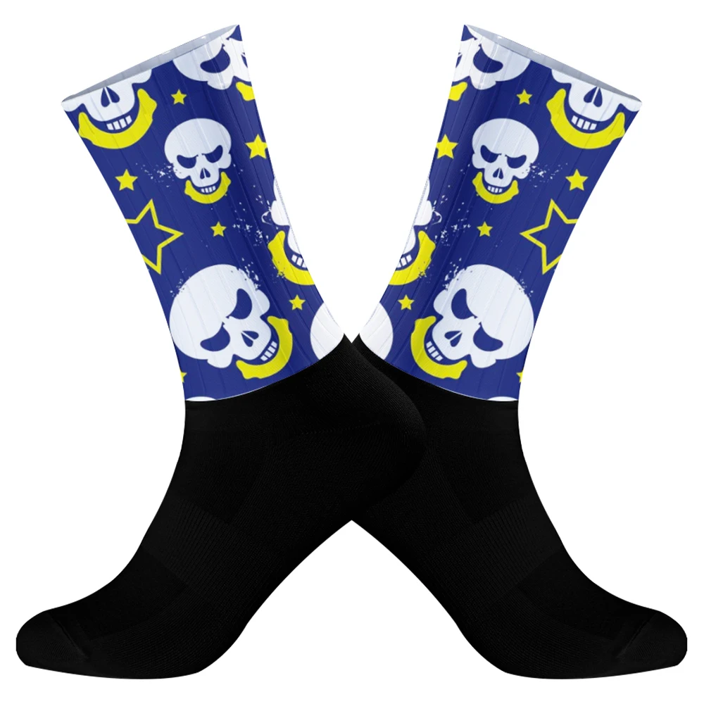 

2025 силиконовые летние велосипедные носки с узорами для комфорта, противоскользящие спортивные футбольные пончики, велосипедные носки, новинка