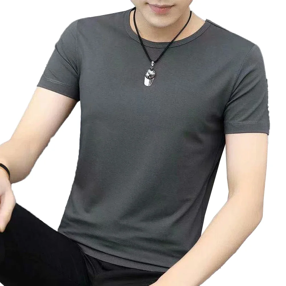 T-shirt Top Short Sleeve Slim Fit Solid Color Activewear Apricot Tee Black Top Blouse Undershirt Casual Brand New