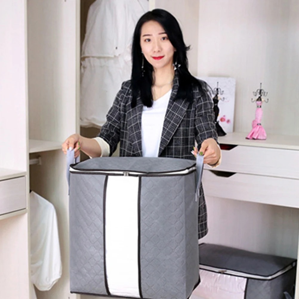

1pc Foldable Storage Bags Non-woven Fabric Closet Organizer Quilt Blanket Toy Space Saver Containers Dust-free Mold-resistant
