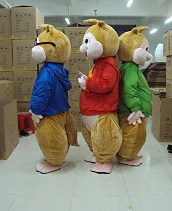 Hot Sale Chipmunks Mascot Costume Squirrel Cartoon Cosplay Birthday Character Prop Apparel EVA Helmet Unisex Cartoon Apparel