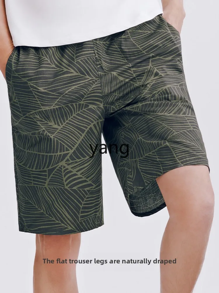 LMM summer pajama pants men's pure cotton large pants loose men's shorts beach pants