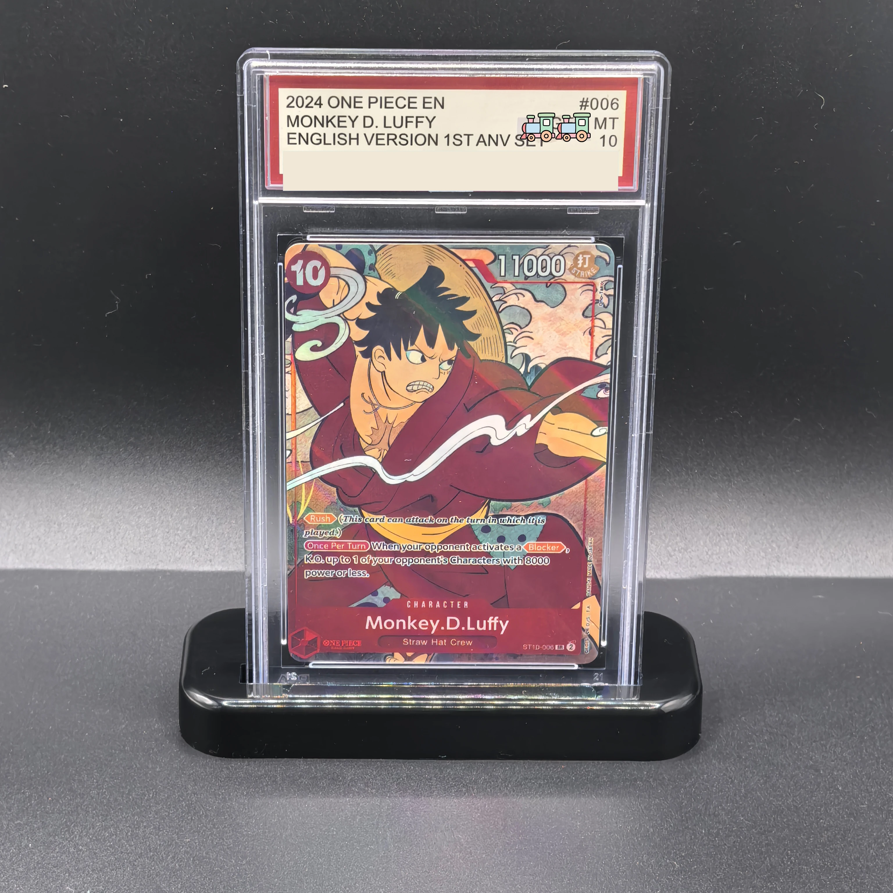 DIY OPCG Rating Card Collection Card 2024 MONKEY D.LUFFY ENGLISH VERSION 1ST ANV SET Copy 10Points Rating Card Anime Game Gift