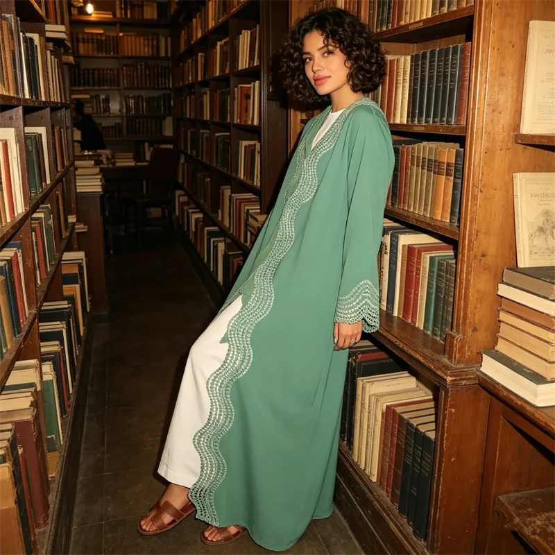 

Eid Abayas Women Muslim Dress Kimono Cardigan Ramadan Kebaya Caftan Marocain Femme Robe Islam Jalabiya Kaftan Dubai Open Abaya