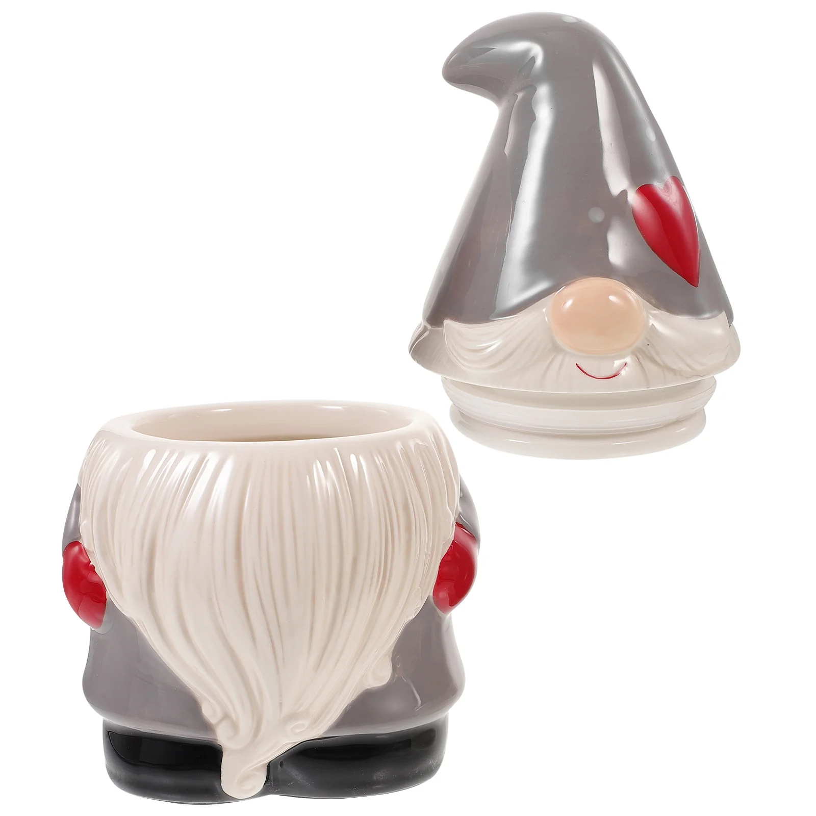 

Adorable Ceramic Xmas Candy Jar Christmas Themed Food Storage Container for Candies Nuts Biscuits Desktop Ornament Festival Gift