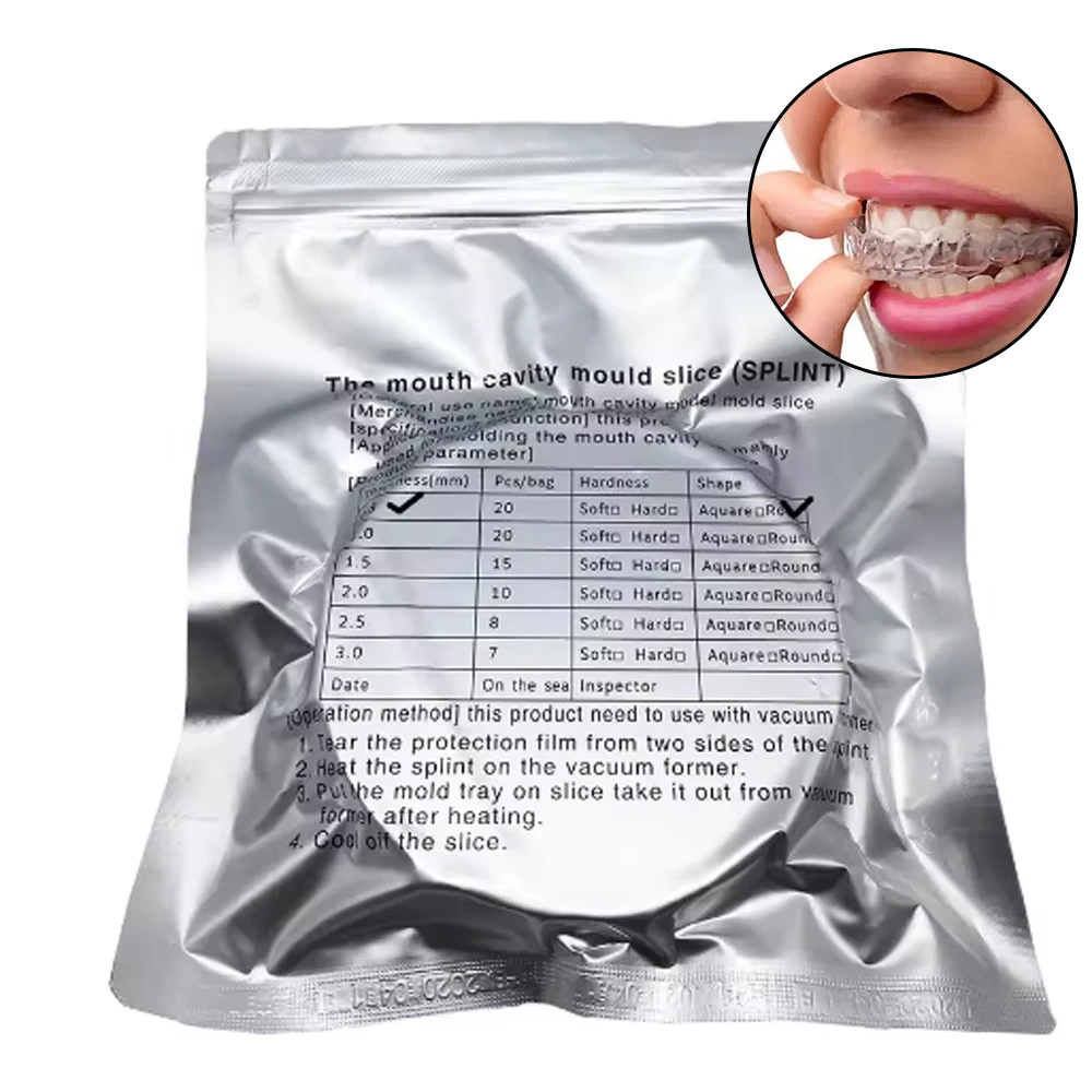 

Thermoforming Splint Material 0 8 1 0 1 5 2 0mm Soft and Hard Orthodontic Resin Vacuum Forming Sheets for Dental Use