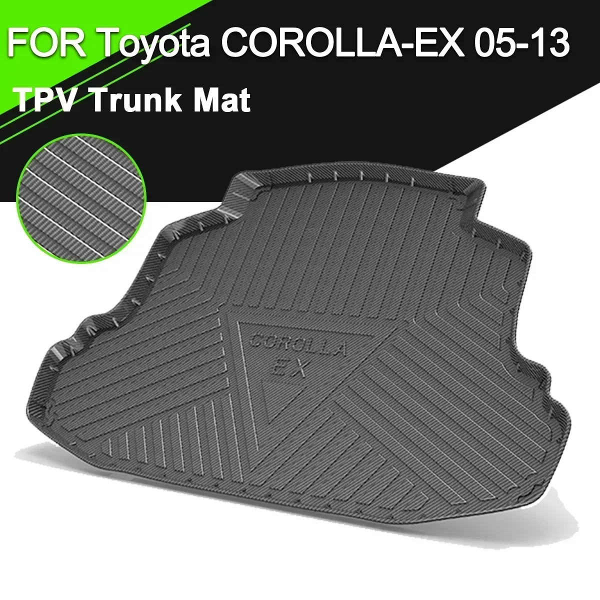 

Задний багажник автомобиля, коврик из ТПВ, водонепроницаемый нескользящий резиновый грузовой коврик из углеродного волокна для Toyota COROLLA-EX 2005-2013