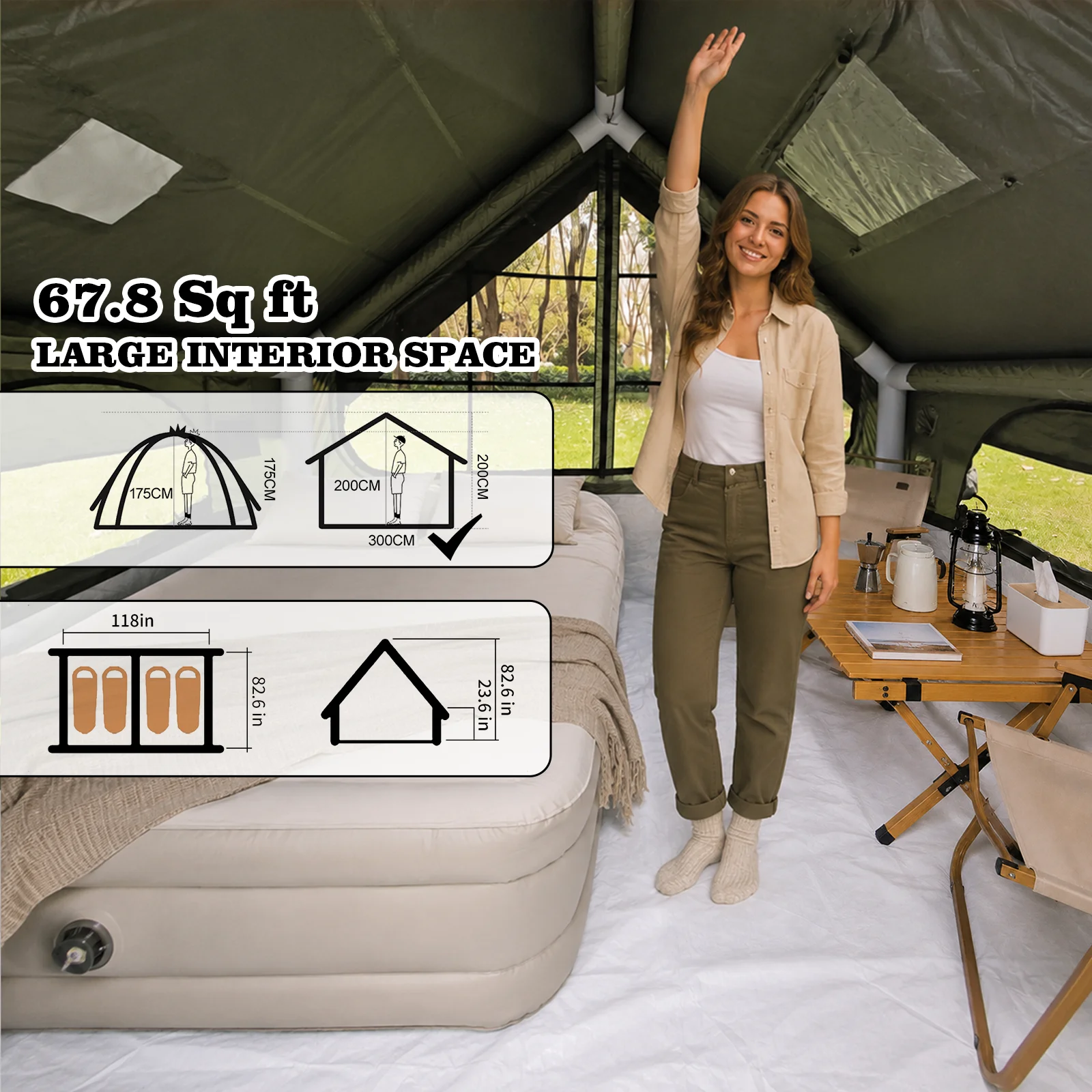 Tenda Tiup SENLEETO 420D Oxfor - Outdoor Camping And Glamping ulasan dan harga