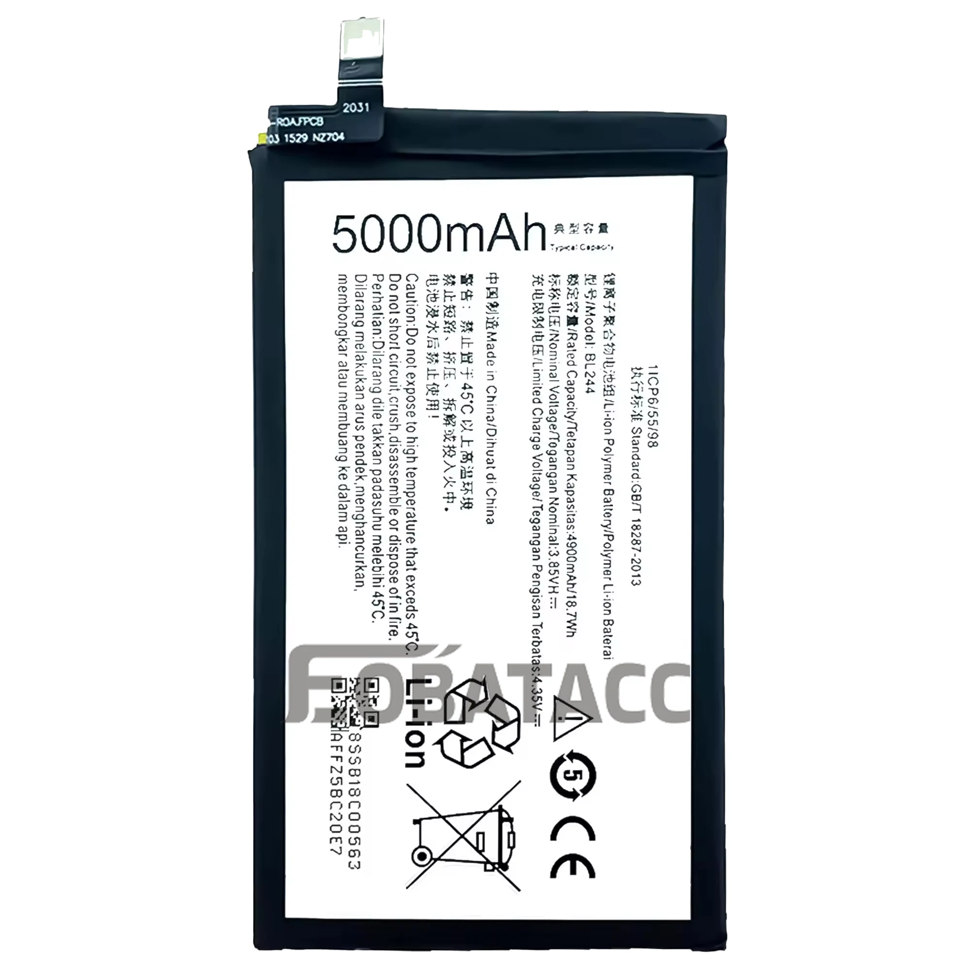 100% New Original Battery BL244 For lenovo Vibe P1 Turbo P1A42 P1C58 P1C72 P1P Battery + Free Tools