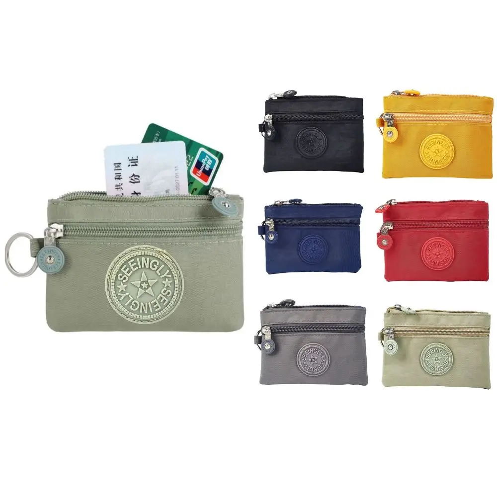 Durable Canvas Money Coin Purse Waterproof with Key Ring Credit Card Holoder Wear-resistant Wallet Money Bag Male Female