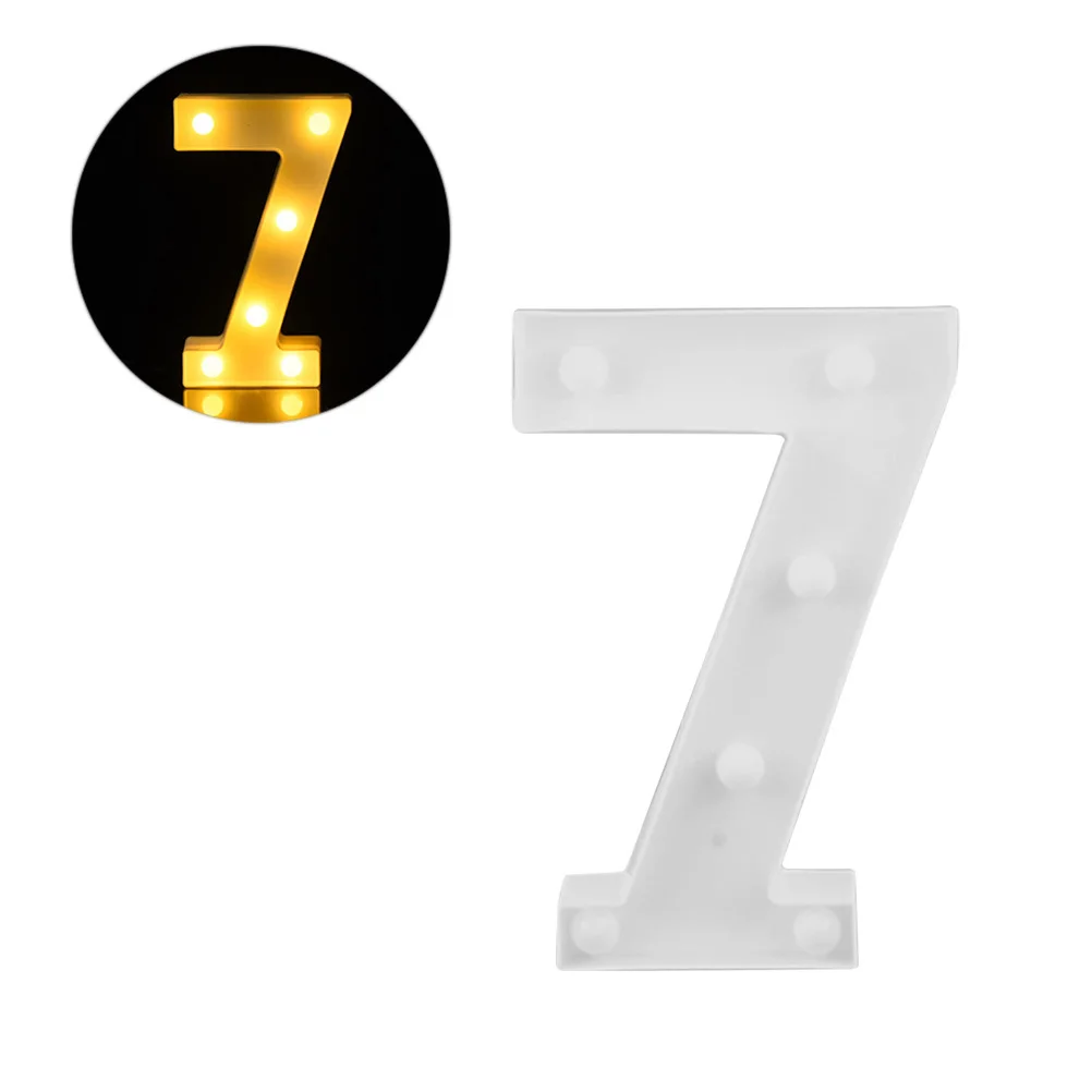 

LED Number Light Sign Number 7 Romantic Wedding Birthday Party Decoration Warm Atmosphere Home Wall Table Lamp