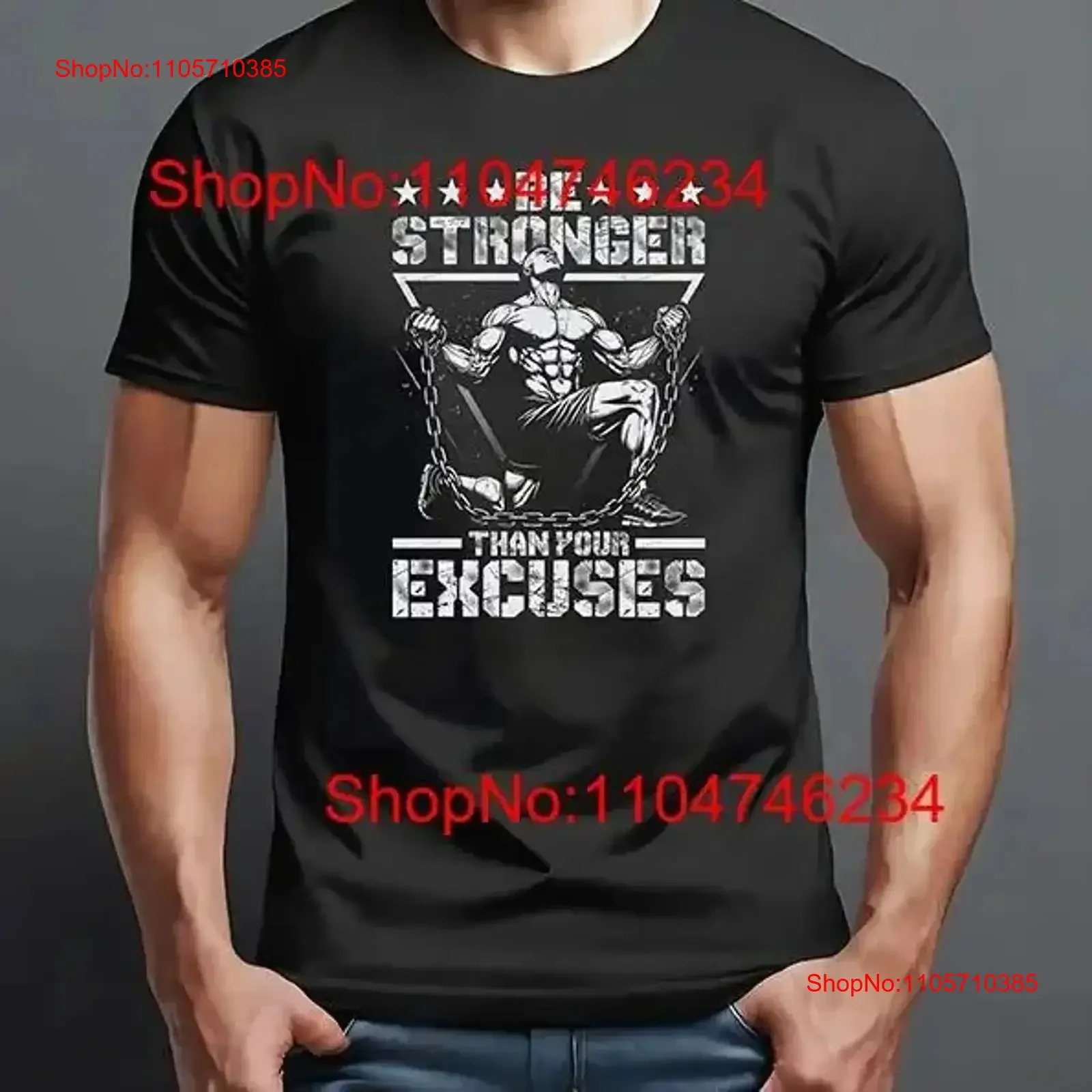 Be Stronger Than Your Excuses Funny Motivational T Shirt for Bodybuilder vintage Washed Breathable Top Everyday Wear vintage