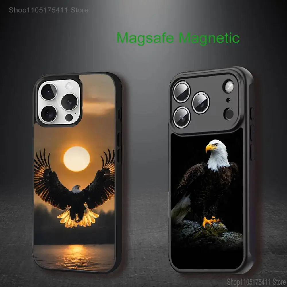 

E-Eagle Cool Animal Phone Case For iPhone 17,16,15,14,13,12,11,Pro,Max,Plus,Mini,SE4,E Magnetic Magsafe Wireless Charging
