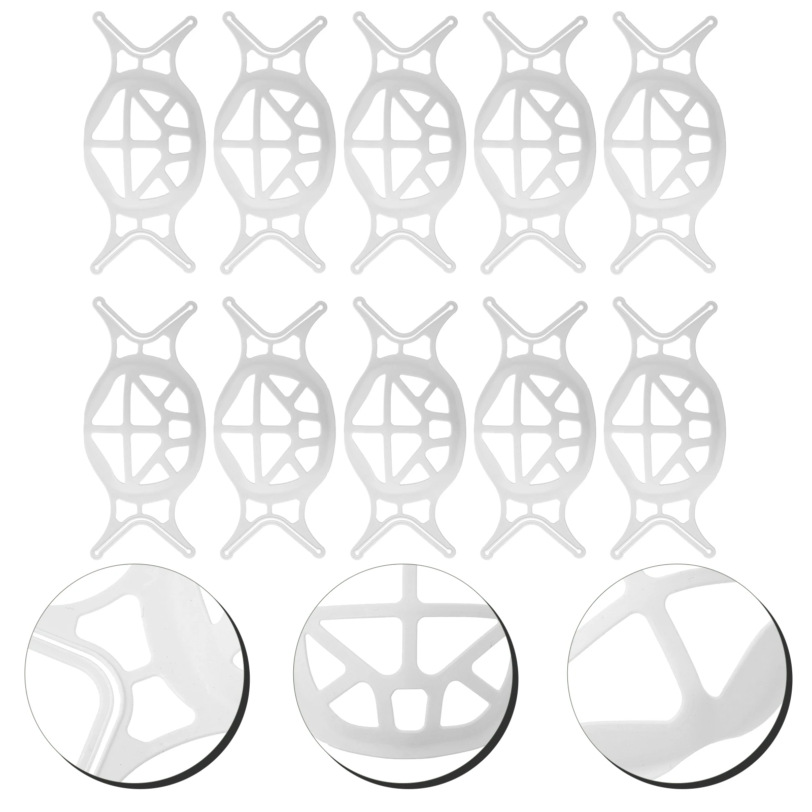 

10pcs Mask Holder White Plastic Reusable Bracket for Breathing Lightweight Easy Clean Store Inner Bracket Inner