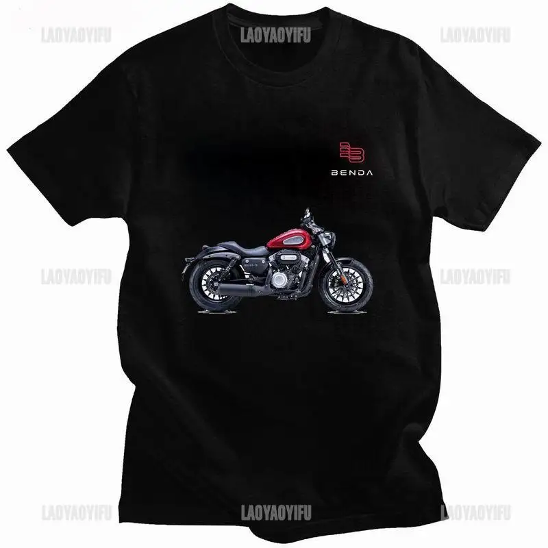 Benda Chinese Motorcycle Brand  Printed T-shirt Top  Classic Vintage Motorcyclist T Shirt