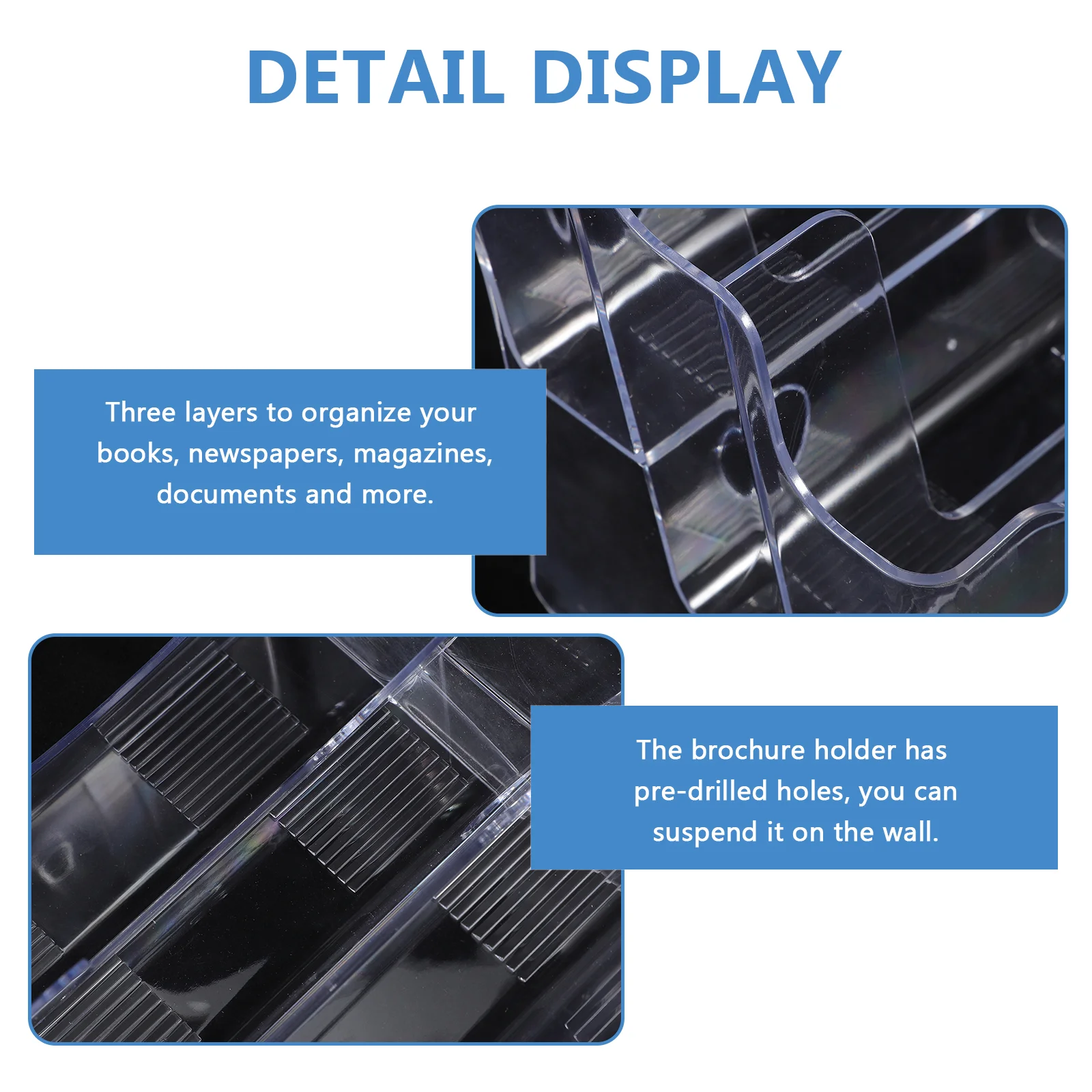 Sticker Display Stand Folding Rack Flyer Holder Manager Clear Pamphlet Transparent Acrylic Brochure