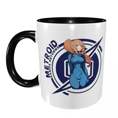 Funny Man Metroid Dread Game Samus Returns Mug Funny Ceramic Coffee Cups Tea Mugs Milk Cup Drinkware Gifts for Friends