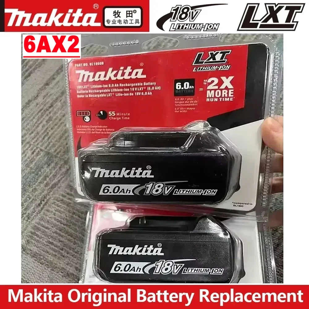 100% Original Makita 6Ah/5Ah/3Ah for Makita 18V Battery BL1830B BL1850B BL1850 BL1840 BL1860 BL1815 Replacement Lithium Battery