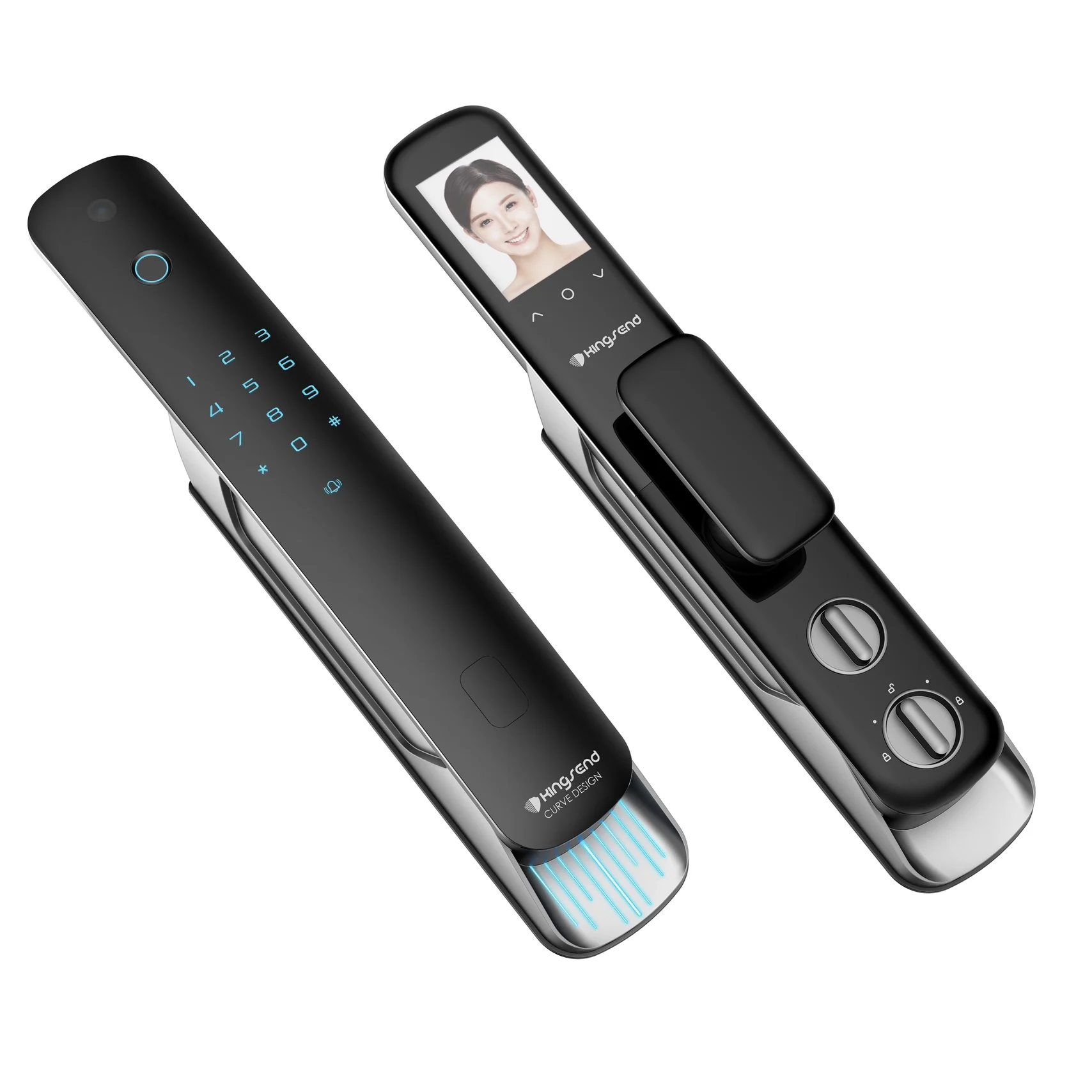 Smart Door  3D Face Recognition Fingerprint Digital Wifi   Smart  with  Camera Monitor