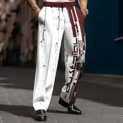 2025 Super Large New Men's Bohemian Printed Wide Leg Pants 3D Printed Loose Casual Beach Pants