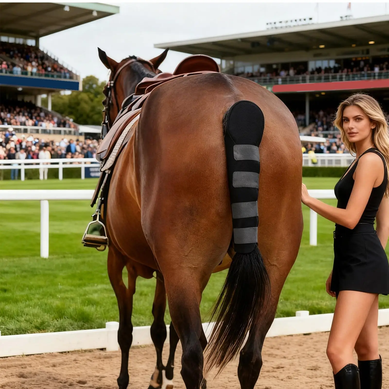 حامي ذيل الحصان معدات حماية الخيول تنفس ذيل الخيول الحرس لخروج السباق المستقر #3