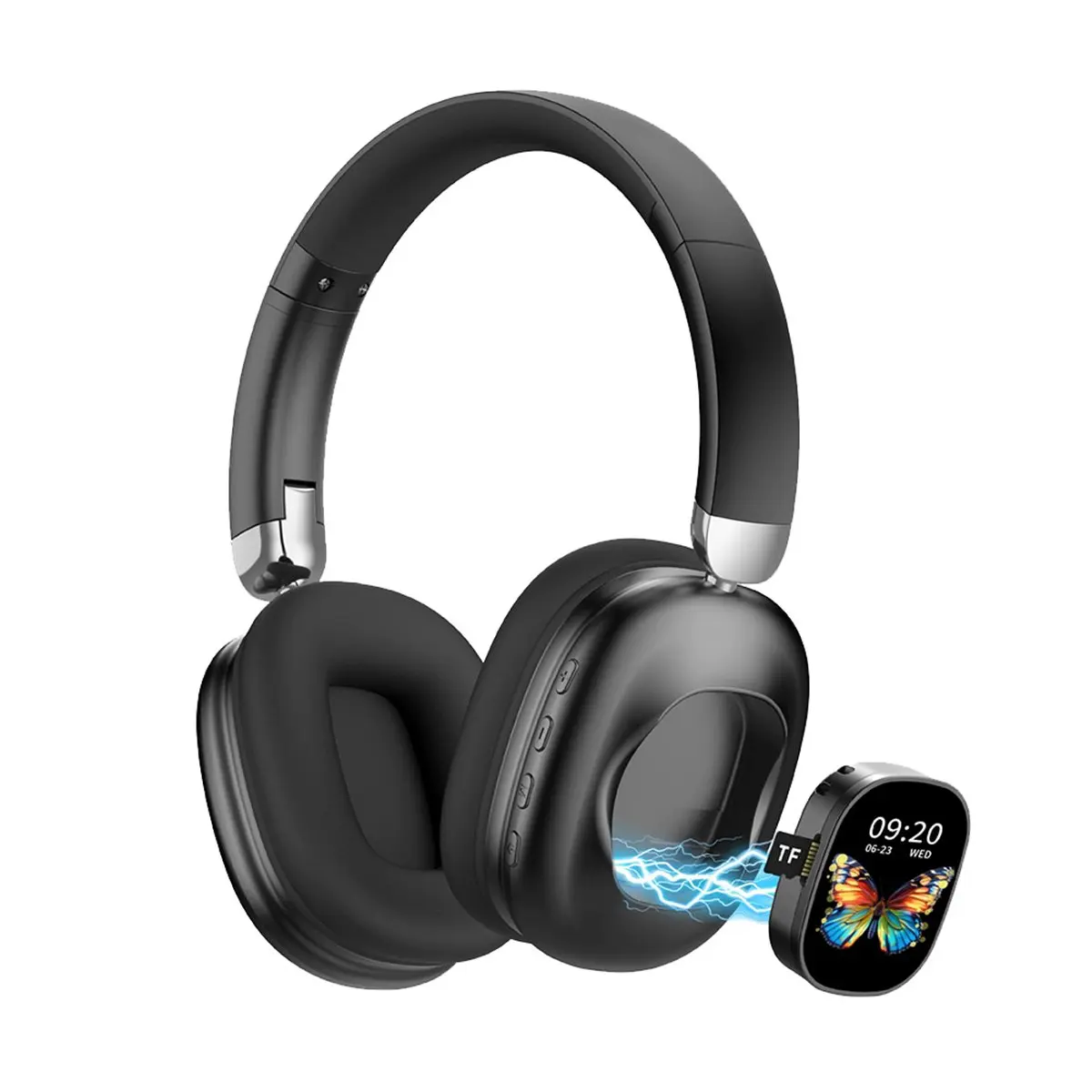 A72U Wireless Bluetooth Headset with Removable Magnetic Touch Control LED Screen Noise Reduction Earphones for Sport Gaming A