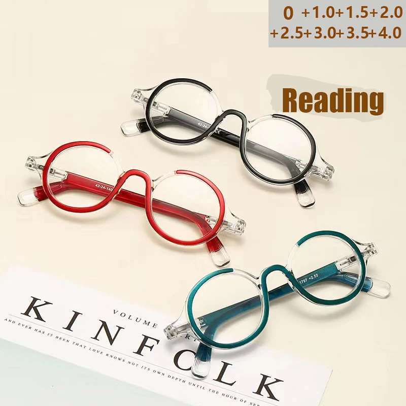 Personalisierte runde Spiegel, Bang Leg Lesebrille, Männer und Frauen, Retro leichte flache Brille, modische Lesebrille 437