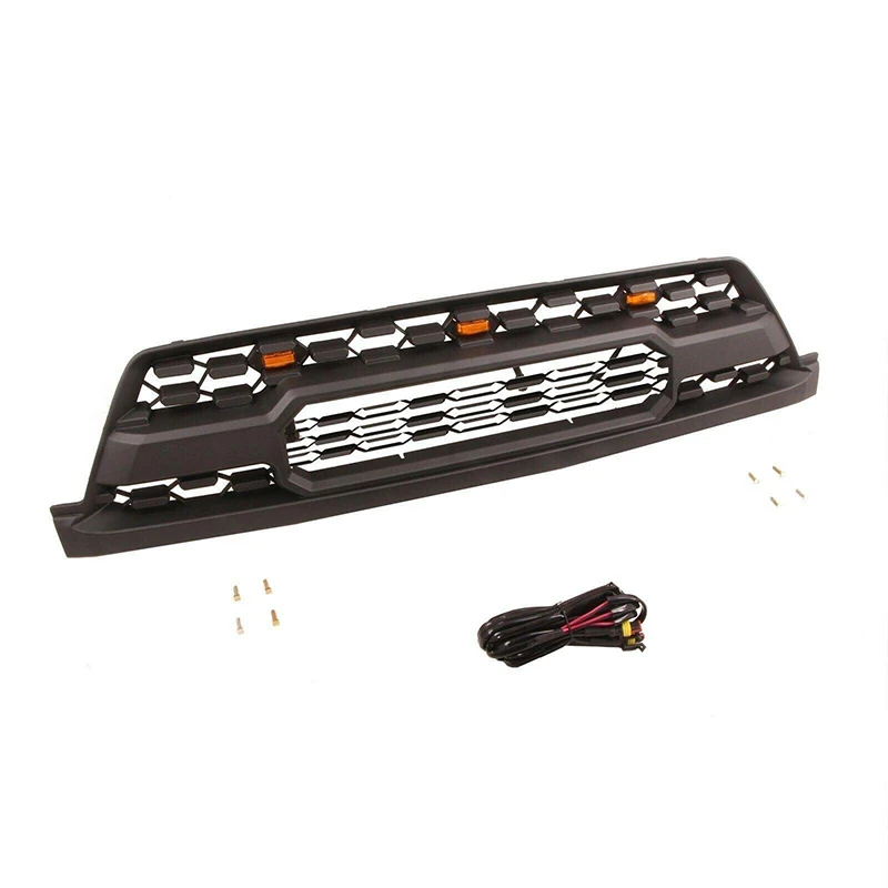 Rejilla delantera para 4th Gen 2003 2004 2005 4runner trd pro grill, luz y letras, color negro