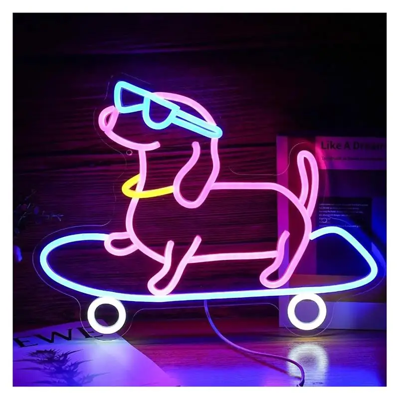 panneau-neon-chien-sur-skateboard-chien-mignon-avec-lunettes-lumiere-decorative-pour-chambre-animalerie-decoration-murale-artistique-36cm×2844cm