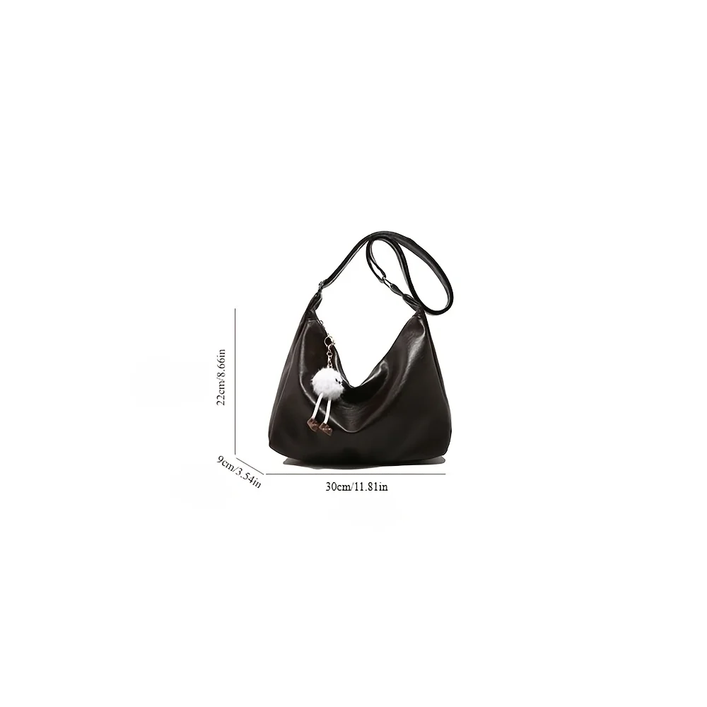 Vintage Umhängetasche für Damen 2026 Neues Modell [Mit Anhänger] Trendige Tragetasche Große Kapazität Modische Schultertasche für Pendler – Detail 4