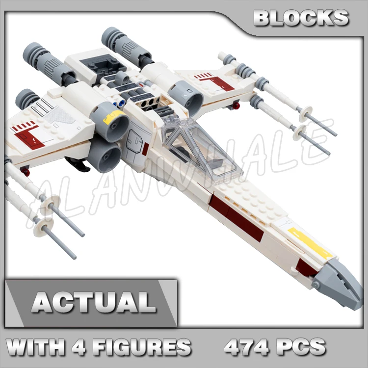 

474 шт., звездный план, X-wing Fighter, белый звездный корабль, пружинные стрелялки, 11423, строительные блоки, игрушки, совместимые с моделью