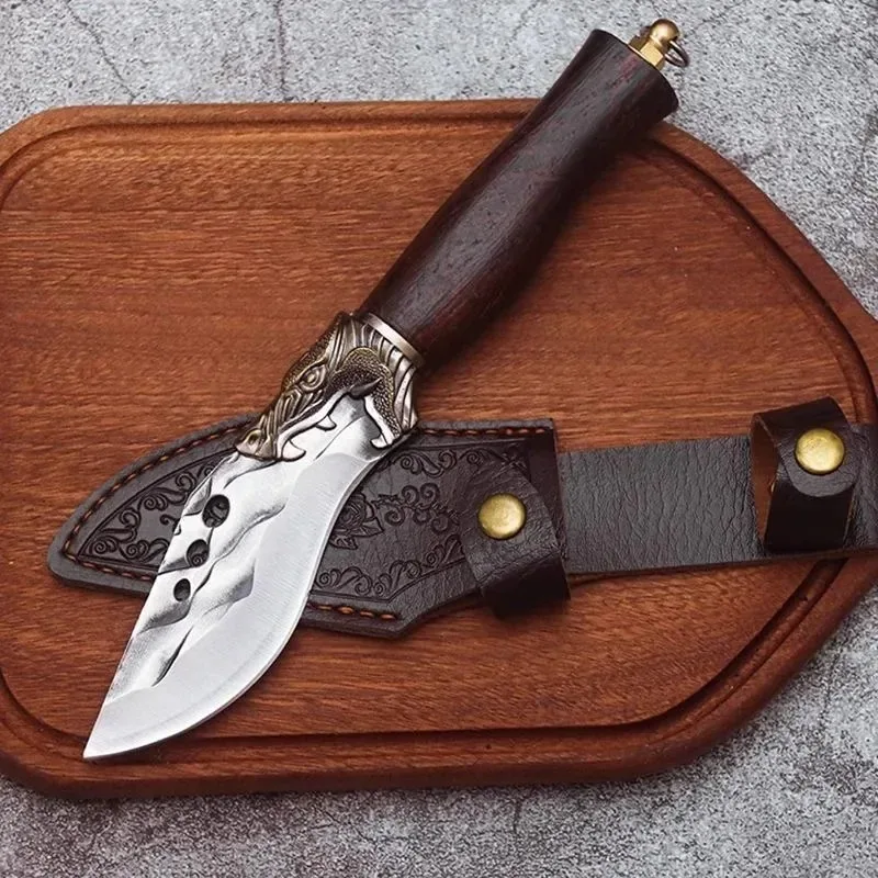 Boning Knife Forged Kitchen Meat Cleaver Vegetables Fruit Paring Fish Knife Wood Handle Chef Slicing Knife Cutting Tools KR9195