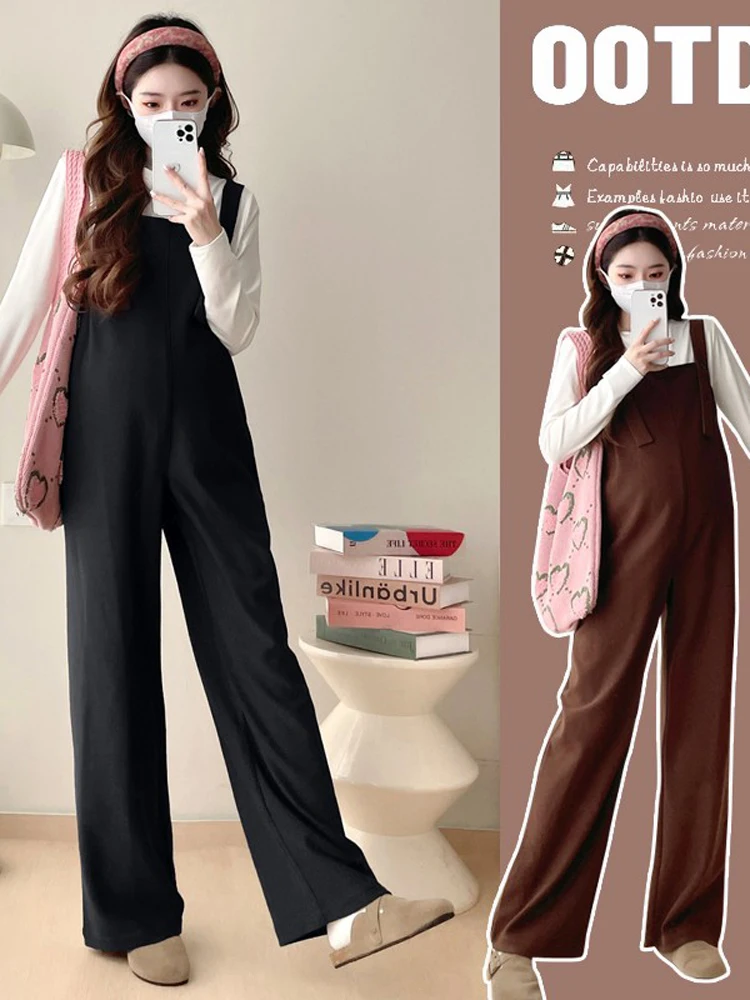 

Женский вельветовый комбинезон Materni: осенне-зимний повседневный свободный комбинезон с прямыми штанинами, комплект с высокой талией, универсальные длинные брюки