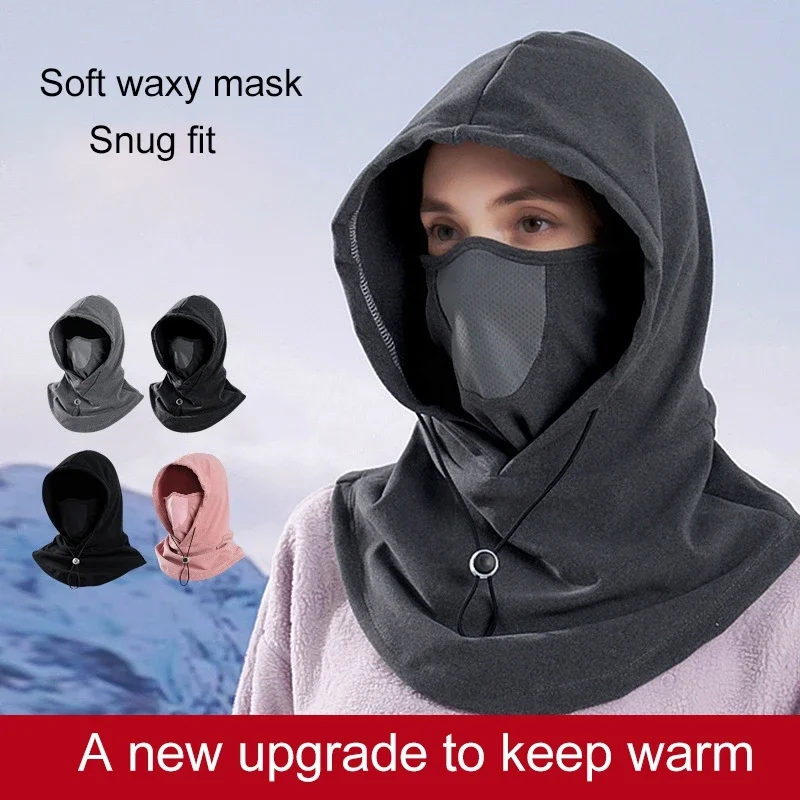 Winter Balaclava Hat Thermal Fleece Ski Face Scarf Mask Thermal Neck Warmer Adult Windproof Cycling Sports Scarf Helmet Cap