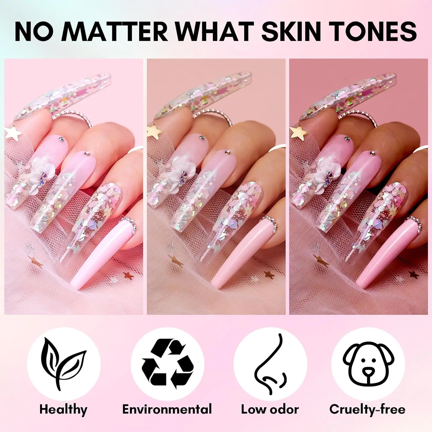 Makartt Acrylic Powder, 2oz Glitter Acrylic Nail Powder for Extension, Professional Shiny Nail Acrylic Powder for Acrylic Nails,