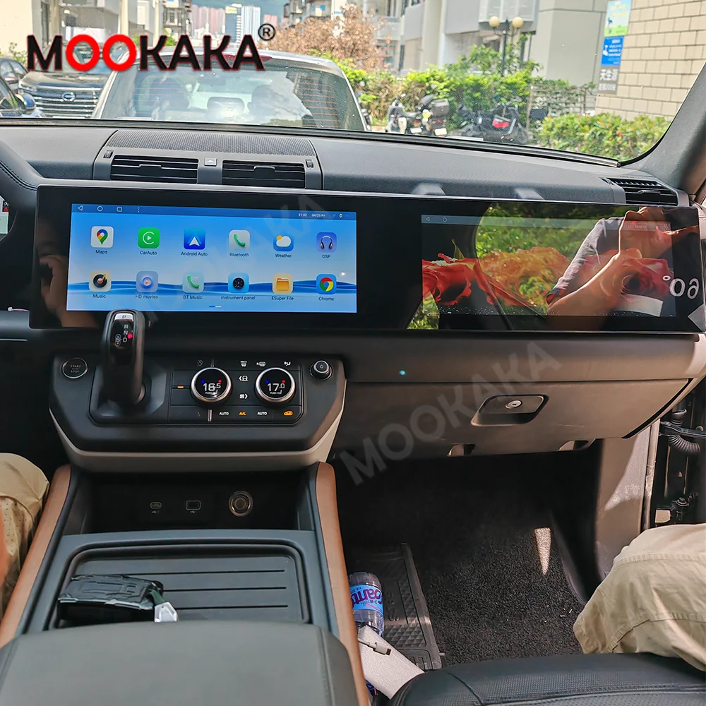 Android Auto Dual Screen For Land Rover Defender 2018-2024 Car Radio Carplay Stereo Multimedia Player GPS Navigation Head Unit