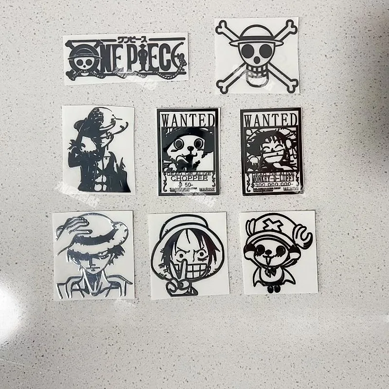 

One Piece Metal Sticker Luffy Zoro Sanji Chopper Anime Action Figure Cartoon Waterproof Graffiti Sticker Phone Laptop Decoration