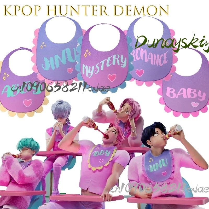 

KPop Охотники на демонов Сага для мальчиков Kawaii милый костюм для косплея для мальчиков и девочек рубашка нагрудник сарафан слюнявчик полотенце повседневная вечеринка Хэллоуин прекрасный