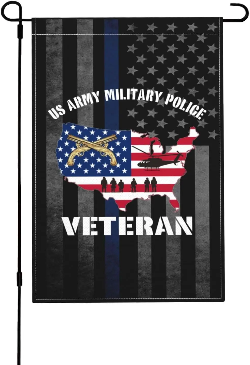 Us Army Military Police Veteran Garden Flag 12x18 Inch UV Fade Resistant Double Sided Front Porch Flag CCL IIX SSL
