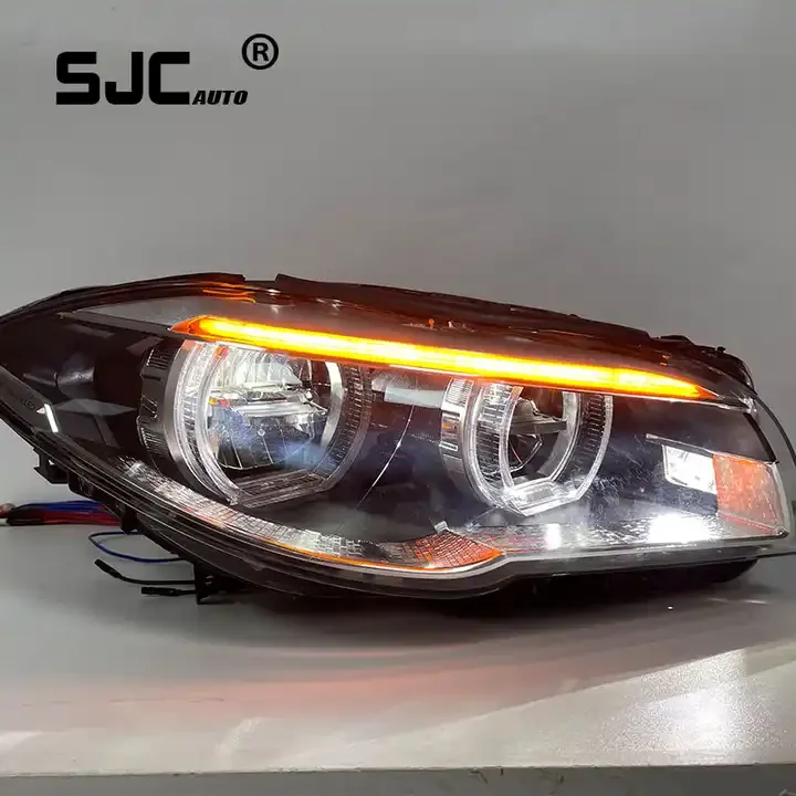 

SJC LED Headlights FOR BMW 5 Series F10 F18 Assembly 11-17 Modified Angel Eye LED Day Running Light Hight Quality Headlights