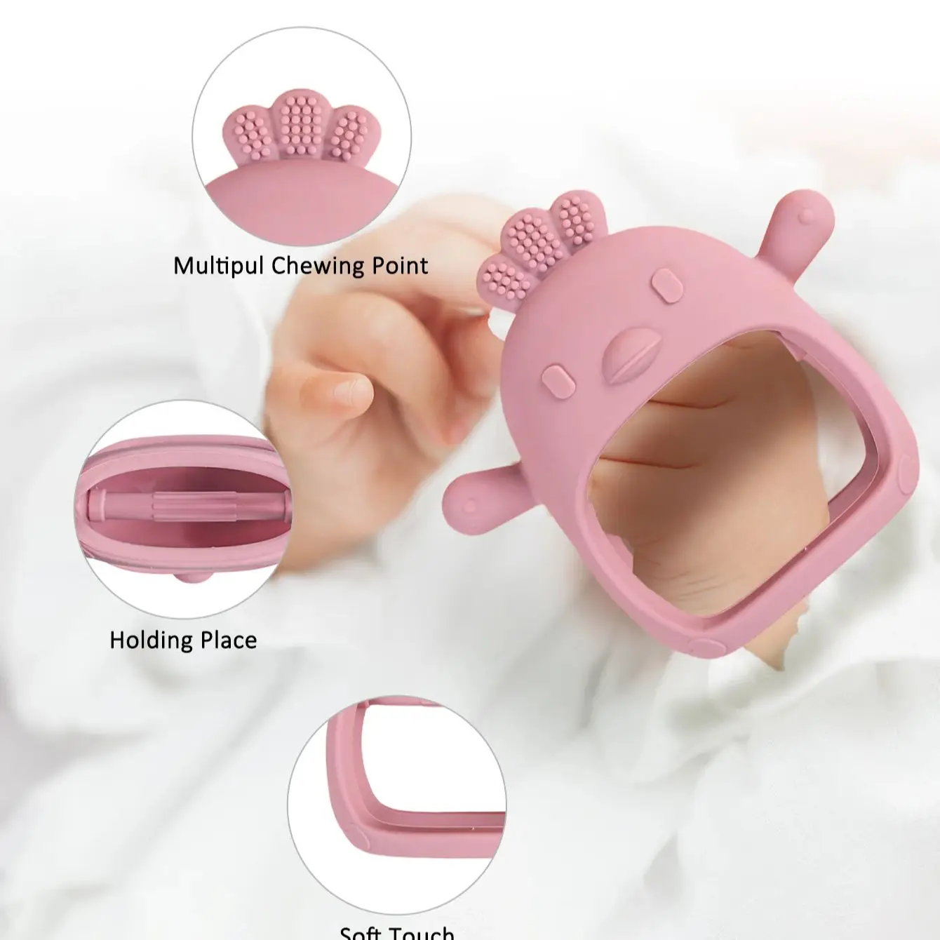 Baby Teether Toys For Baby BPA Free Anti-Drop Silicone Gloves Teething Toys For Baby Chew Toys For Sucking Needs Tool