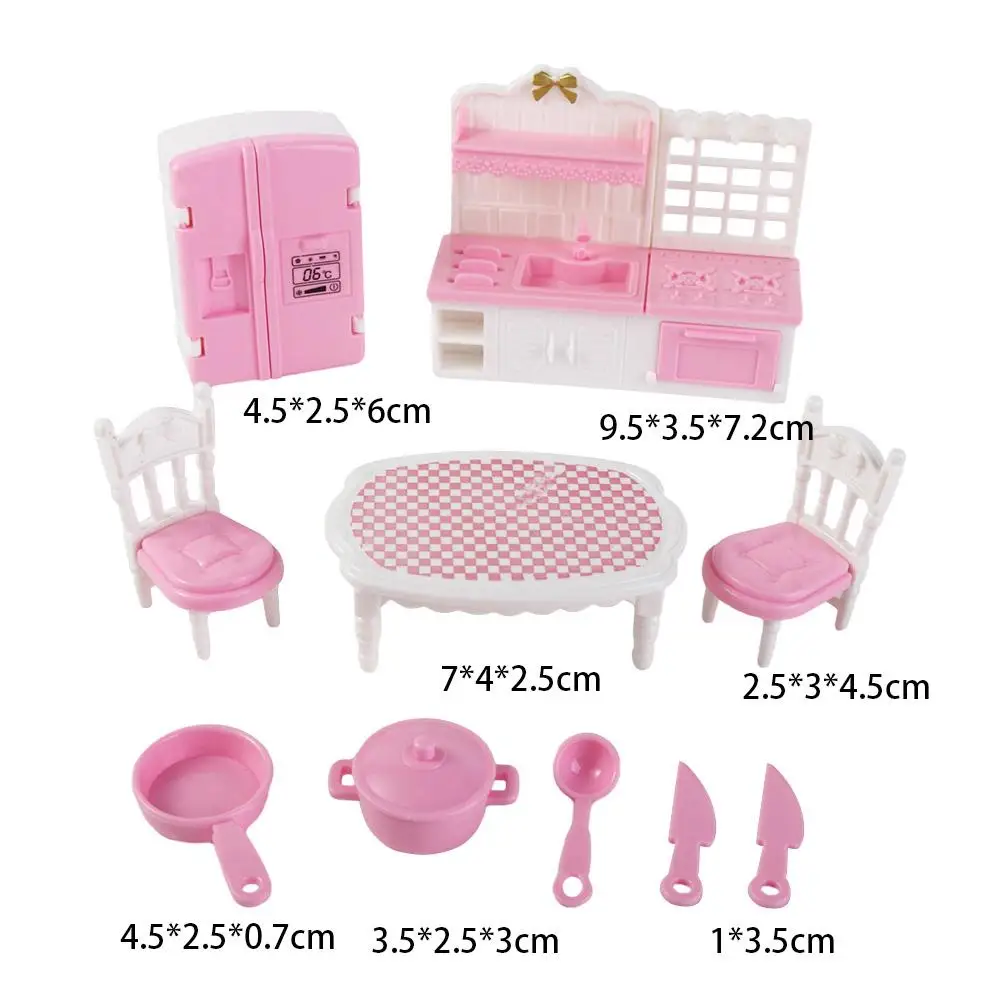 

Dollhouse Decoration Pink Mini Furniture House Accessories Dollhouse Furniture Armchair Couch Set Miniatures Furniture