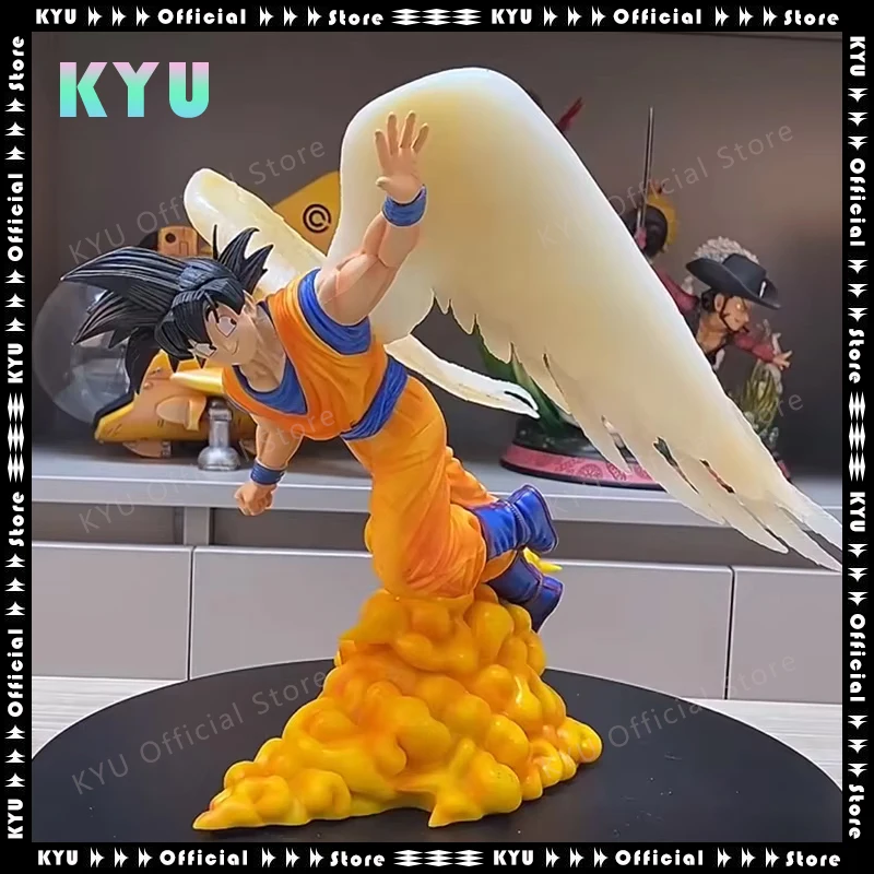 28cm Dragon Ball Anime Figurine Angel Son Goku Kakarotto Angel wings Model Action Figure Statue Doll Decoration Christmas Toys