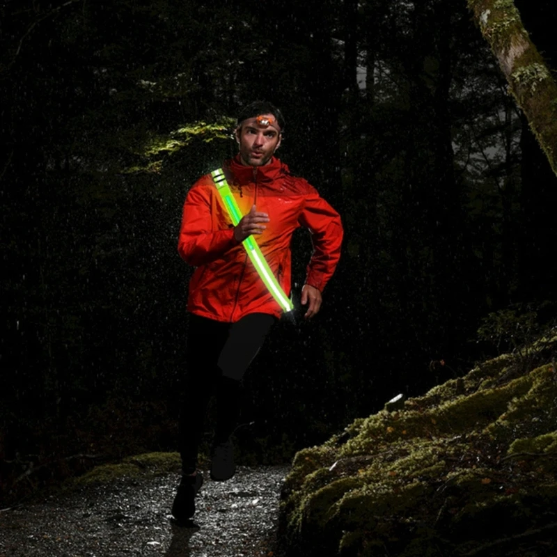 

Cycling Reflective Strap 5 Light Color 3 Modes Safety Shoulder Strap LED Reflective Belt Adjustable Strap Enduring