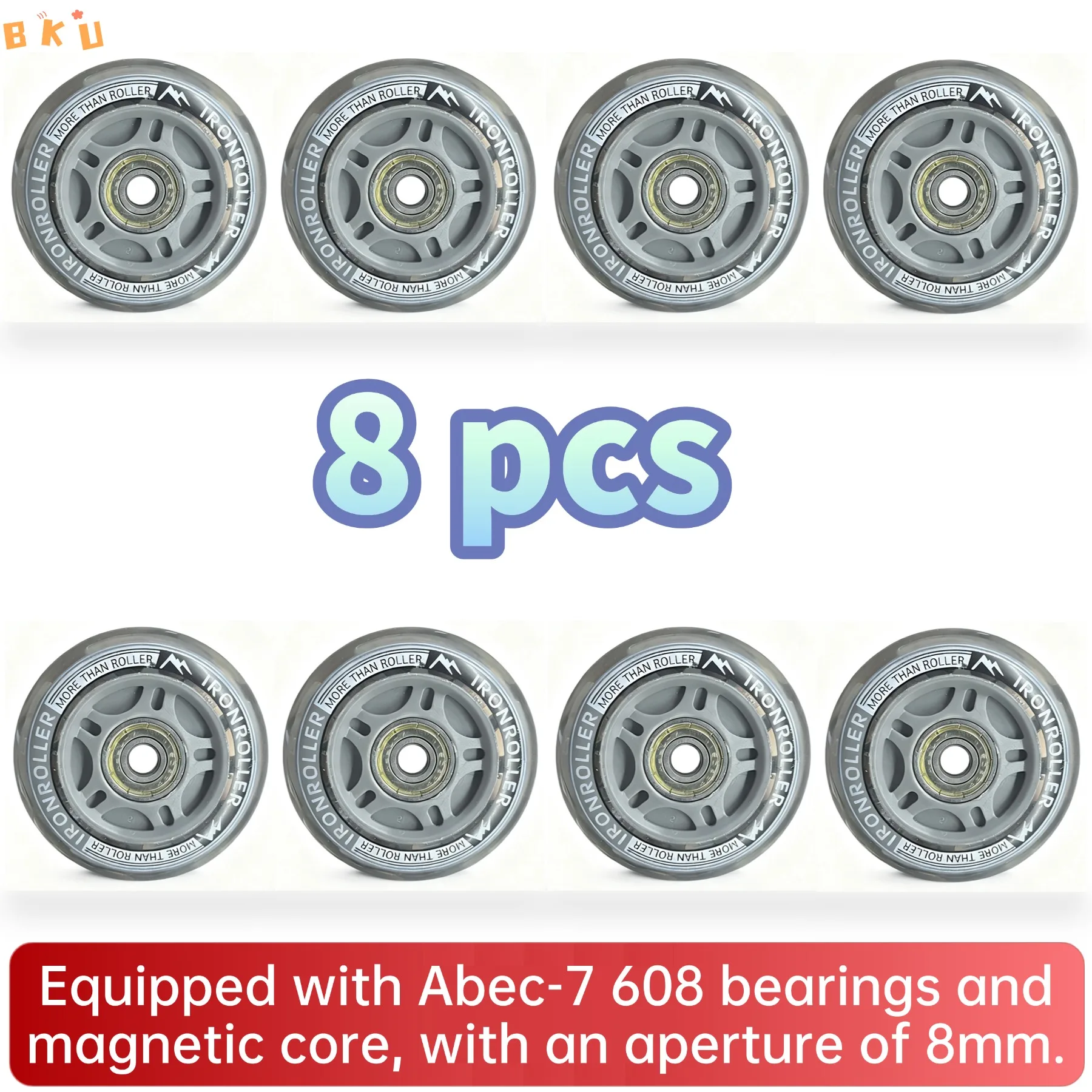 

8pcs 70mm LED Light-Up PU Roller Skate Wheels Single-Row Flash Glowing Wheels for Kids' Scooters And Children's Bikes