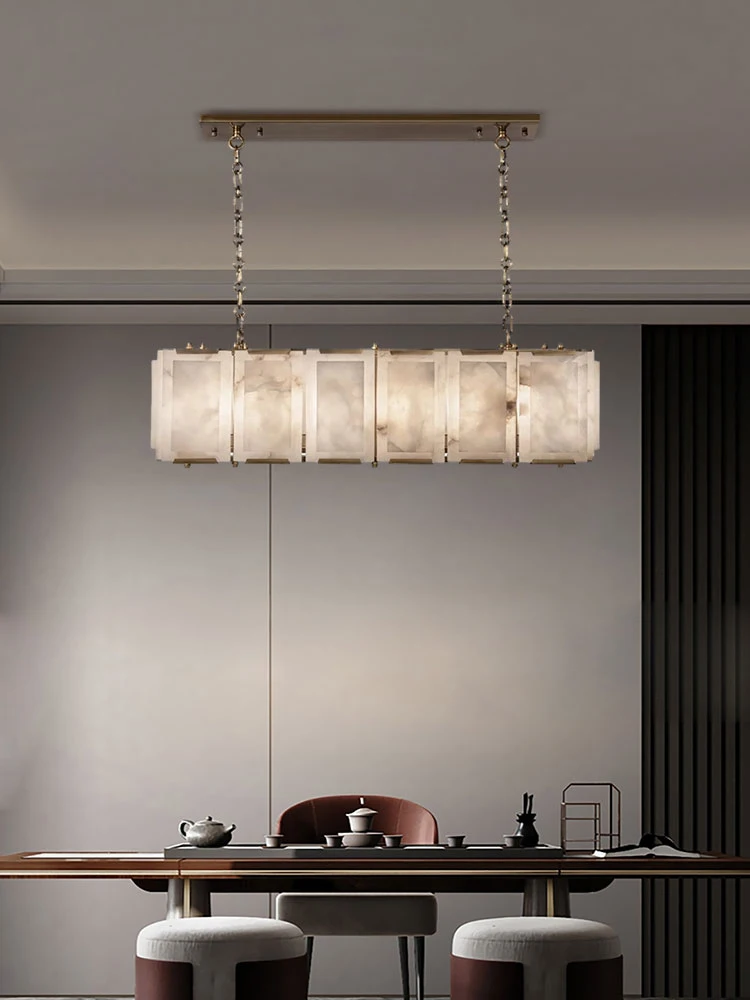 

Rectangular Marble Series 2024 Trendy LED Ceiling Chandelier Lighting Lustre Suspension Luminaire Lampen For Dinning Room