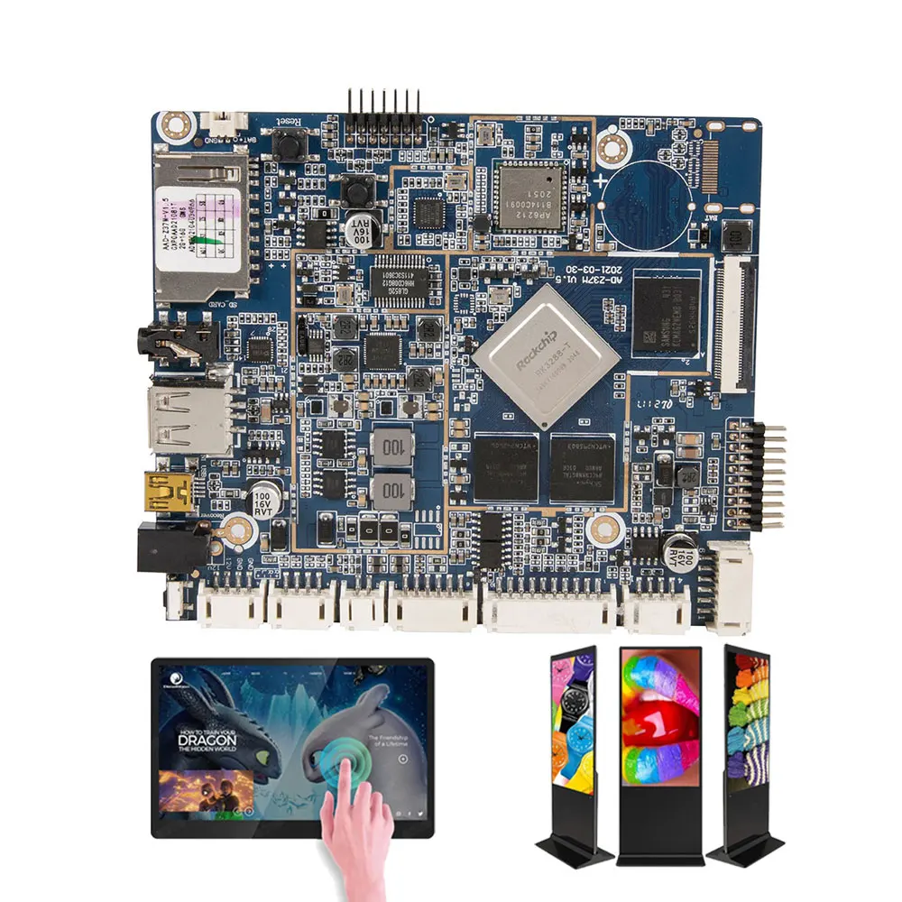 Scheda di sviluppo Android Rk3288 Driver 2G + 16G / 4G + 32G per display commerciale