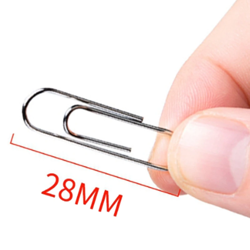 Nickel-Plated Paper Clip Back-Type Buckle Back-Line Needle Clip Paper Clips File Paper Office Supply Paper Clip