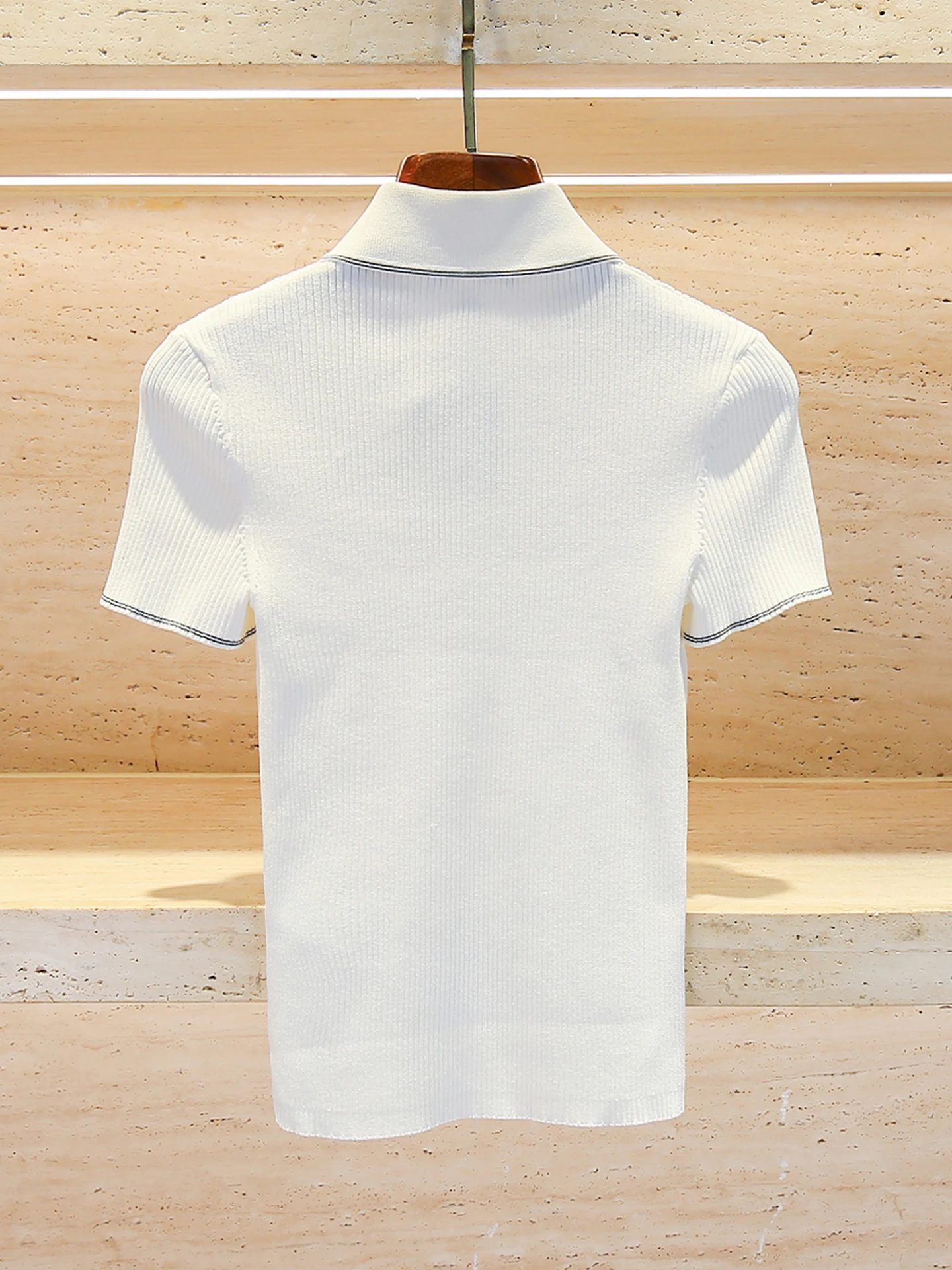 

M Home Nan You Высококачественная женская летняя футболка 2024, повседневная трикотажная футболка, топ Simple Sle, стандартный крой, ort Sve Pure C...