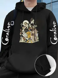 Sweat à capuche à manches longues du film Coraline pour hommes, sweats à capuche Haikyuu, vêtements Y2K, chemise à capuche