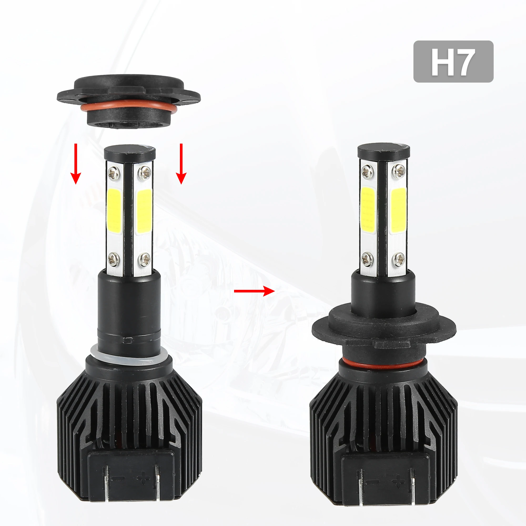 UXCELL 2pcs H7 LED Headlight Adapter Base Bulb Sockets Retainer Holder Universal for Car Black